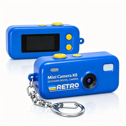 KoveYzao Keychain Digital Camera, 1080P Mini Camera with 8GB Card, Photo & Video Recording, 12 Filters and 16X Zoom, 2 Megapixels Digicam for Beginners Teens and Adults