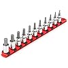 TEKTON 3/8 Inch Drive Hex Bit Socket Set with Rail, 11-Piece (3-10 mm) | SHB91107