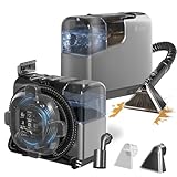 スチームクリーナー【日本チーム開発・業界初の収納設計・アップグレード版3000mlデュアルタンク】1台4役 音声ガイド 19000Pa超強吸引力 カーペットクリーナー 100℃高温スチーム 自動洗浄機能 360度回転キャスター付き 静音 PSE認証済み カーペット洗浄機 布洗浄機 染み抜き 絨毯クリーナー 水洗い 車用掃除機 乾湿両用 ソファ/ペットシート/マットレス/カーテン コンパクト収納