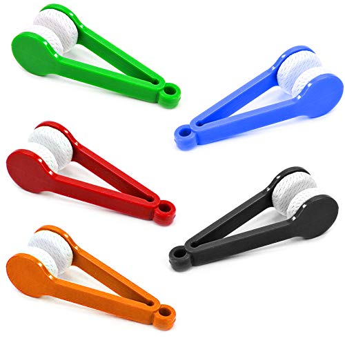 DIQC Eyeglass Cleaning Kit Portable Glasses Cleaning kit 5 pcs Mini Microfiber Cleaner Soft Brush Eyewear Cleaners Eyeglass Wipes Sunglass Cleaner Kit Tool with Pads (Green, Red, Black, Blue,Orange)