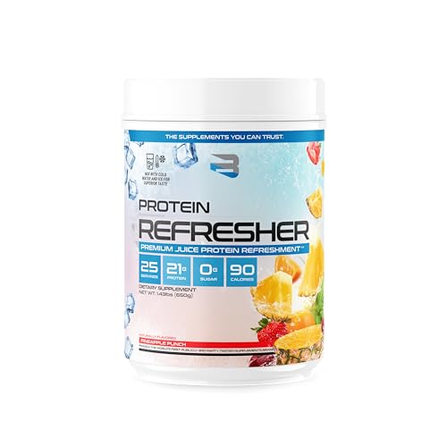 Believe Supplements Protein Refresher (25 Servings) - Revolutionary Juice-Type Whey Protein Powder for Fitness, Bodybuilding, Gym, or for Bigger Protein Intake (25 Scoops, Pineapple Punch)