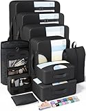 Veken 10 Set Packing Cubes for Travel Essential, Suitcase Organizer Bags in 4 Sizes, Carry-On Luggage Accessories with Large Laundry & Hanging Toiletry Bag, Must-Have for Airplane, Road Trip & Camping