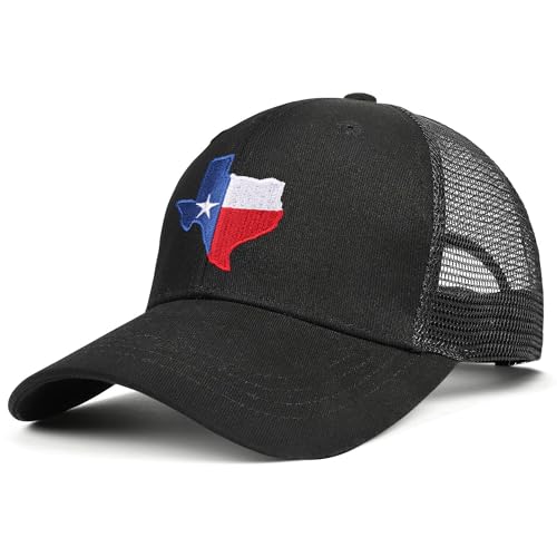 Image of Adjustable State Flag Trucker Hat Mesh Baseball Cap with Embroidered Patch for Men Women