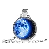 planet eclipse cs2 Sandsack-Geschenk Elfenhaus-Mond-Halskette, blauer Planeten-Schmuck, Eclipse-Anhänger, blauer Mond-Schmuck, reine Handarbeit
