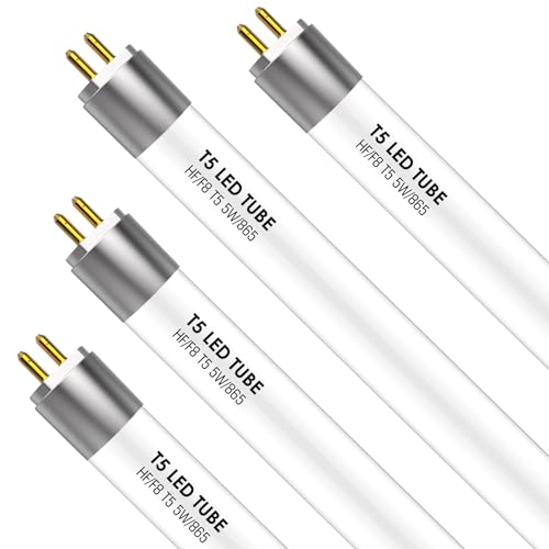 IHYCTV T5 LED 12 G5 5W 685lm 6500K F8T5/DL LED Replacement for Retrofitting 8W Under Cabinet Lighting Daylight White Pack of 4