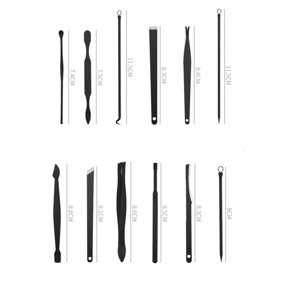 Obcinacze do paznokci Zestaw obcinaczy do paznokci ze stali nierdzewnej z czarną podróżą dla mężczyzn i kobiet zestaw Manicure Pedicure pielęgnacja narzędzie artystyczne(15pcs-bule)