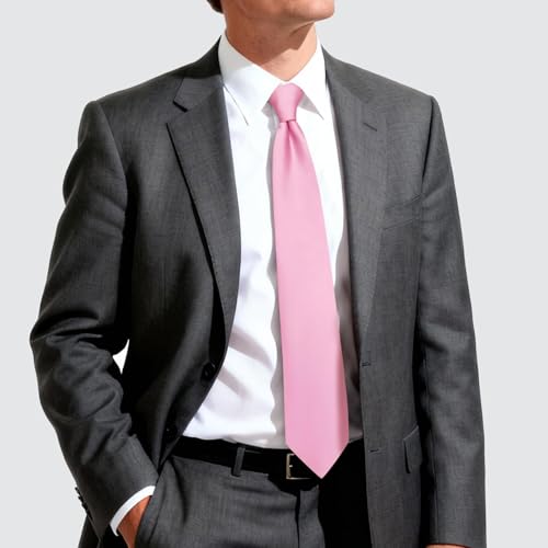 Image of Hi-Tie Men's Extra Long Solid Satin Tie Set 63 Inch /70 Inch Formal Necktie