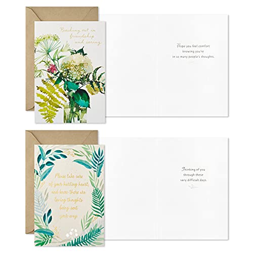Hallmark Sympathy Cards Assortment, Watercolor Greenery (12 Assorted Thinking Of You Cards With Envelopes) #TOP2