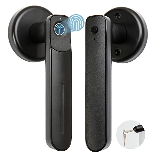 Yszbiay Maçaneta eletrônica inteligente, fechadura de porta com impressão digital com 30 impressões