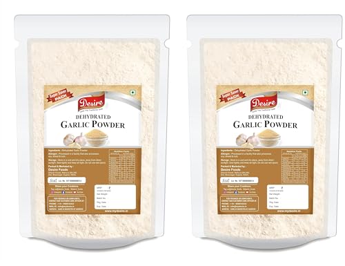 Image of Desire Dehydrated Garlic Powder, 1kg | Premium Quality, No Additives, Ideal for Cooking, Seasoning, and Baking | Natural Flavor Enhancer (Pack of 2)