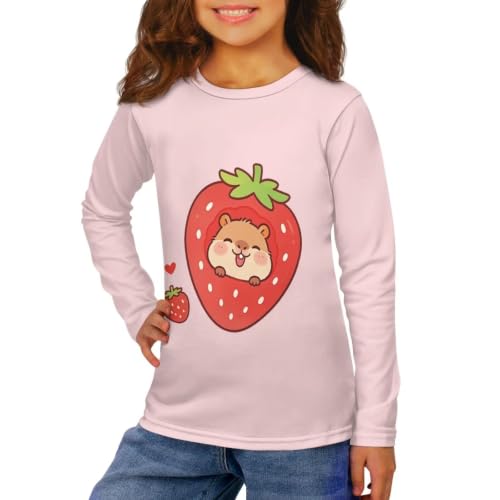 Image of Girls Long Sleeve T Shirt Cute Cartoon Crewneck Shirt for Kids 3-16Y Fall Winter Clothes