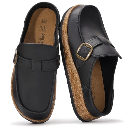 Project Cloud 100% Genuine Leather Moccasin Clogs for Women Fall Shoes