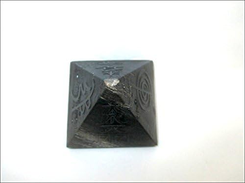 Miniatura 5 de Jet Usui - Piedra piramidal de obsidiana negra en relieve, cristal indio, Reiki, hecho a mano de 1.5 pulgadas aprox. A++, 40 páginas, folleto de