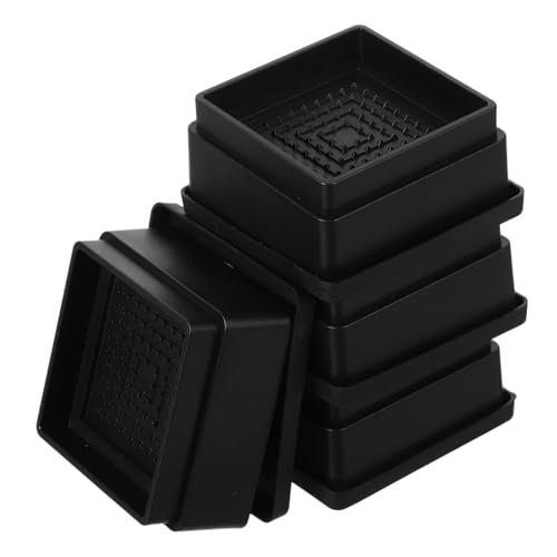 SOESFOUFU 4pcs Stackable Rubber Furniture Risers Non Slip Height Adjusters for Bed Chair Sofa and Desk Stable Lifter Blocks for Elevation and Space Saving