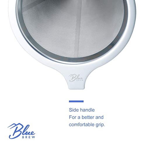 Blue Brew Bb1020 Stainless Steel Double Filtered Pour Over Coffee Dripper, Slow Drip Reusable Cone Filter W/Non-Slip Cup Stand (2-4 Cups) #TOP3