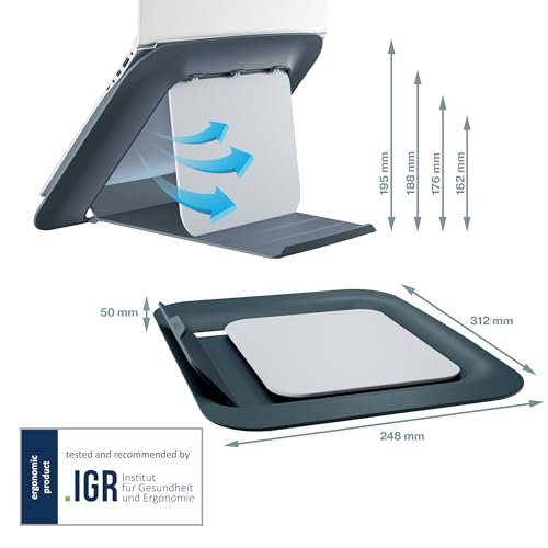 Soporte ajustable para laptop Leitz Ergo Cosy Gris miniatura 4