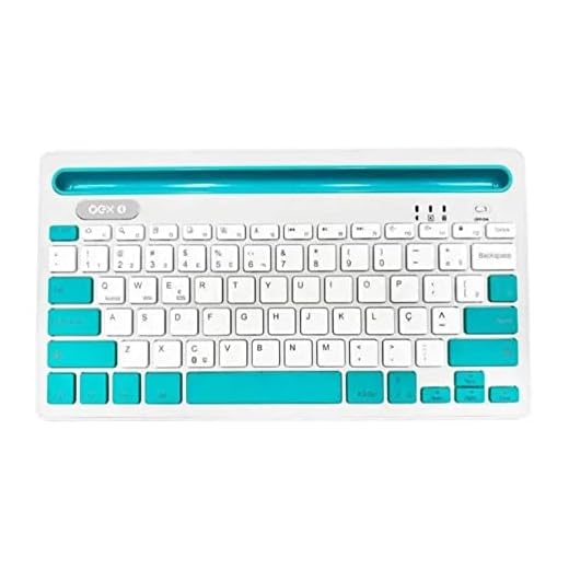 Teclado Bluetooth Tablet Smartphone Cinza Azul Oex Tc502