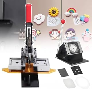 DFYOZX Kit de fabricación de imanes de Nevera de Bricolaje, cree imanes fotográficos Personalizados para refrigeradores y Muebles de Hierro, Incluye máquina y Accesorios de 100 Piezas