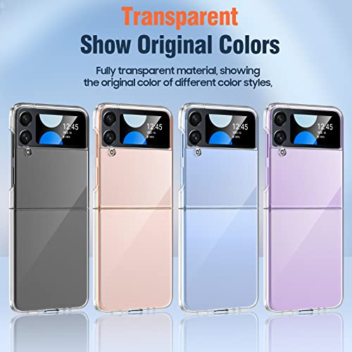 Vizvera For Samsung Galaxy Z Flip 4 Clear Case, Transparent Phone Case Shockproof Protection Anti-Scratch Phone Case For Galaxy Z Flip 4 5G (2022)-Clear #TOP5