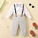 TALENTBABY Baby Boy Clothes, Newborn Boys Gentleman Outfits 0-3 Months, Dress Shirt + Suspenders Pants + Bowtie, Toddler Infant Boy Suits