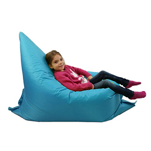 MaxiBean Kids BeanBag Large 6-Way Garden Lounger - GIANT Childrens Bean Bags Outdoor Floor Cushion TEAL AQUA BLUE - 100% Water Resistant