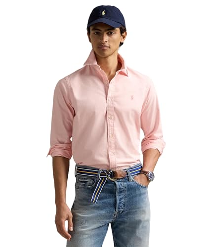 Image of POLO RALPH LAUREN Mens Classic Fit Garment-Dyed Oxford Shirt Rose Large