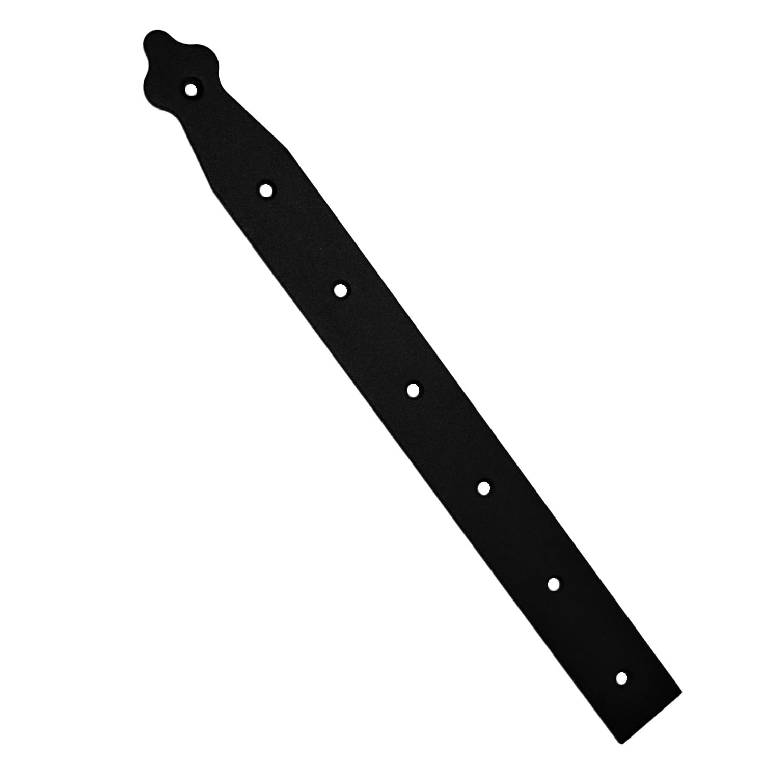 Pack of 1 x 350 mm Dummy Hinge Head, Black Steel, Vintage False Strap Hinge, Weather Resistant, Rust Proof Powder Coating, Ideal for Indoor or Outdoor Use On Gates, Sheds, Gazebos, Wardrobes, Chests