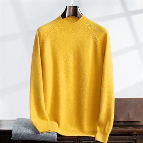 Mnjyihy Men's Half High Collar Cashmere Sweater Casual Long-Sleeved Business Warm Knitted Pullover2