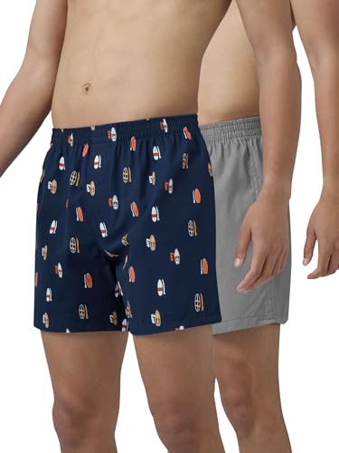 Image of XYXX Men's Remix Regular Fit Cotton Printed Boxer with Dual Pocket & No Marks Waistband (Pack of 2)