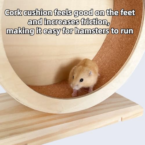 Roda silenciosa de madeira para hamster, acessórios de roda de exercícios para animais pequenos, rod