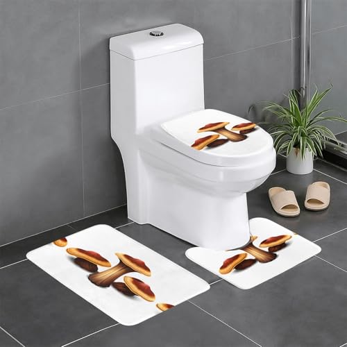 Tapis de salle de bain lot de 3 WHJSSF Ganoderma géométrique 61x40cm - 2