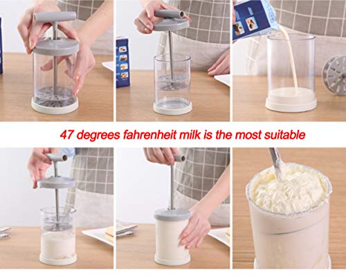 Manual Professional Whipping Cream Dispenser - Handheld DIY Whipped Cream Dispenser - Perfect Cream Whipper Maker for Gift,Lid,15-Ounce Capacity (450ml) (Green) - Thumbnail 7
