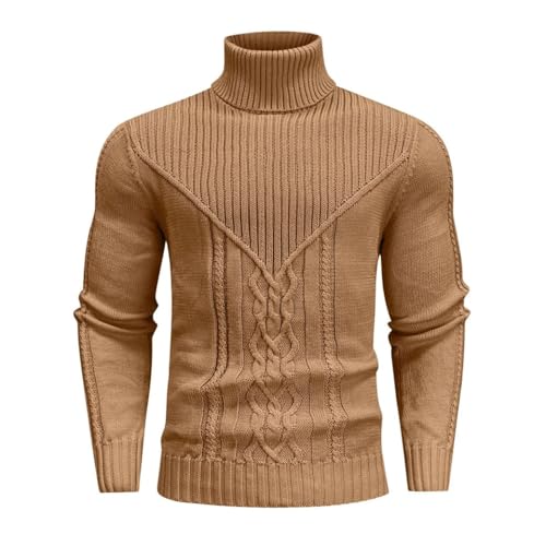 Men's Crewneck Cable Knit Pullover Sweater Slim Fit Chunky Knitwear Heavy Long Sleeve Casual Spring Warm Outfit3