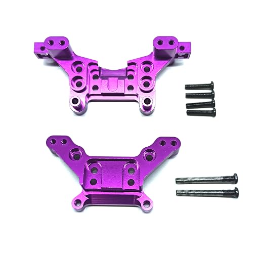 Image of 2PCs Front & Rear Metal Shock Mount Parts, RC Car Upgrade Parts, 16170 16180, for Hyper Go H16BM H16GT H16DR Jetwood MJX 1 /16 Scale RC Car (Purple)