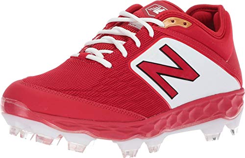 New Balance Men's 3000 V4 TPU Molded Baseball Shoe, Red/White, 12.5 M US