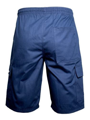 Bermuda Calção Brim Sarja Masculino Elástico Cordão Cargo 5 bolsos Algodão Reforçado Uniforme Tamanh