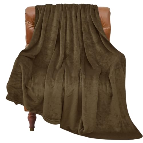 Image of BEDELITE Fleece Blanket Soft Warm Chocolate Brown 60 inchx80 inch Throw