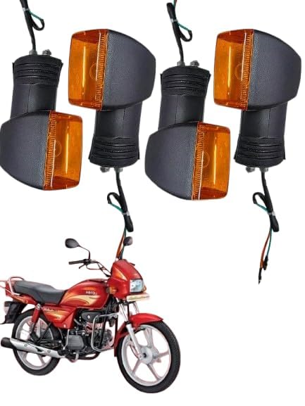 Bike Indicator Light for Hero Splendor Plus & Splendor Pro | Front & Rear Halogen Turn Signal Lamps (Yellow) | Pack of 4-image-3