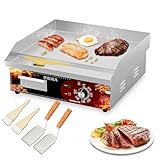 INIDEA 18Inch Flat Top Grill Commercial Electric Griddles, Countertop Hot Plate skillet with 122℉-575℉ Adjustable Temperature Control, 2...