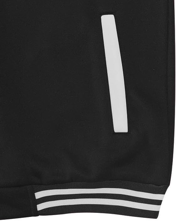 Men's Varsity Baseball Jacket Classic College Style Bomber Coat with Striped Ribbed... - Image 5