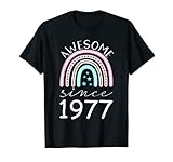 Photo Gallery awesome since 1977 retro 45th birthday rainbow 45 years old maglietta Photo Gallery awesome since 1977 retro 45th birthday rainbow 45 years old maglietta