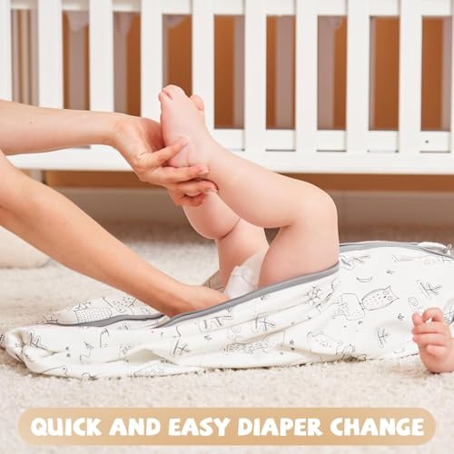 Image of Yoofoss Baby Sleep Sack 6-12 Months Baby Wearable Blanket 100% Organic Cotton 2-Way Zipper Toddler Sleeping Sack, 3 Pack Soft Lightweight Sleep Sacks for Babies