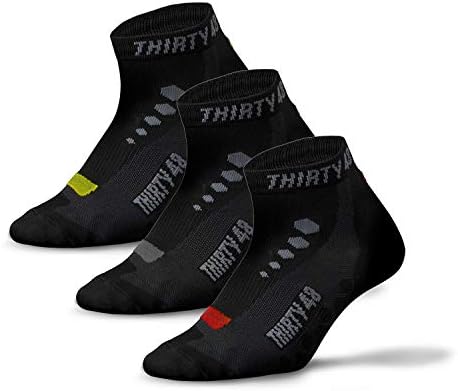 Thirty48 Low Cut Cycling Socks for Men and Women | Unisex Breathable Sport Socks (Extra Large - Men 10-14, [3 Pairs] Black Mixed Color)