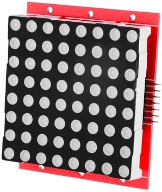 aFirst 2 in 1 74HC595 Chip 8x8 Dot-Matrix Driver Module & Red LED Display Board Kit - White + Black + Red