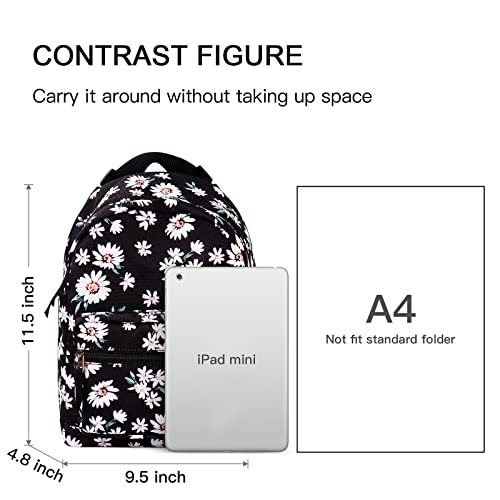 Choco Mocha Black Small Backpack For Girls And Women Teen, Kids Mini Backpack Purse Cute Little Girls Backpack School Travel Bookbag, Daisy #TOP1