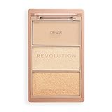 Revolution Highlight Icon Palette, Trío Crema, Polvo y Brillo, Pigmento Modulable para Iluminar Fácilmente, Rose Glow, 2.8g