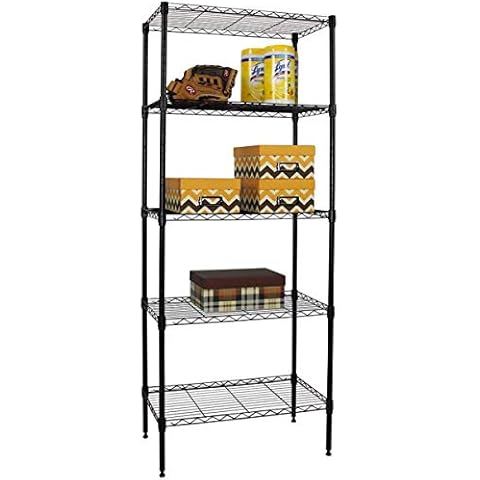 Payhere Storage Metal Utility Shelves, 5-Tier 24" Steel Garage Storage Wire Shelving Unit,750Lbs Rust-Proof Storage Racks w/Leveling Feet, NSF Certification Shelf for Kitchen Office Garage Cover