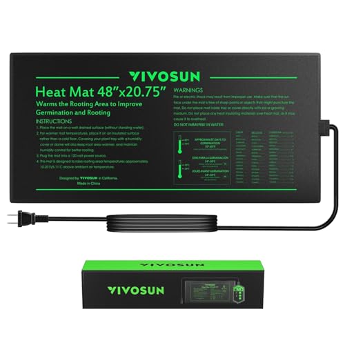 VIVOSUN Durable Waterproof Seedling Heat Mat Warm Hydroponic Heating Pad 1-Pack 48"*20" Heat Mat