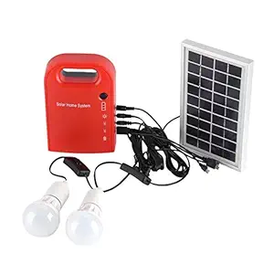 Yosoo Solar Home Power Generation Lighting System, Solar Energy USB Charging 2 LED Bulbs, Ideals for Indoor Lighting, Outdoor Lighting, Power Failure, Camping, Areas Without Electricity