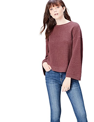 find. Soft Touch Bell Sleeve, Sudadera Mujer, Rojo (Tawny Port), Medium